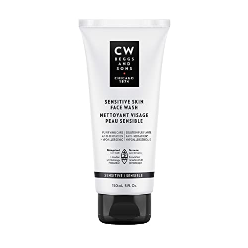 CW Beggs Sensitive Skin Face Wash for Men, Sensitive Skin, Hypoallergenic, Fragrance-Free, Paraben-Free, Alcohol-Free, Mineral Oil-Free, Cruelty-Free
