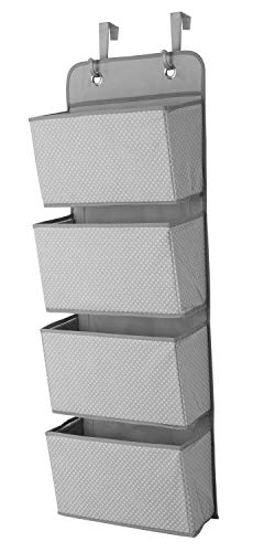 Delta Children 4 Pocket Over The Door Hanging Organizer, 2 Pack, Dove Grey