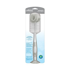 Dr. Brown's Baby Bottle Cleaning Brush with Sponge, Scrubber and Nipple Cleaner, Grey 1 Pack