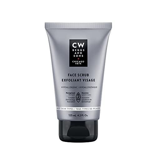CW Beggs Face Scrub for Men, All Skin Types, Hypoallergenic, Fragrance-Free, Paraben-Free, Alcohol-Free, Mineral Oil-Free, Cruelty-Free