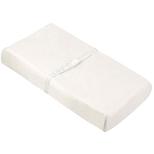 Ben & Noa Flannel Fitted Change Pad Sheet with Slits for Safety Straps, Natural Solid