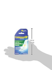 Compound W Wart Remover, Maximum Strength One Step Invisible Pads - 14 Count - Salicylic Acid Wart Remover, For Common/Plantar Wart Removal