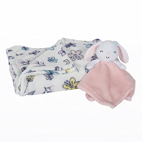Baby’s First by Nemcor 2 Piece Baby Blanket and Buddy Set, 30x40" Security Blanket and Plush Teething for New Born and Infant, Pink Bunny