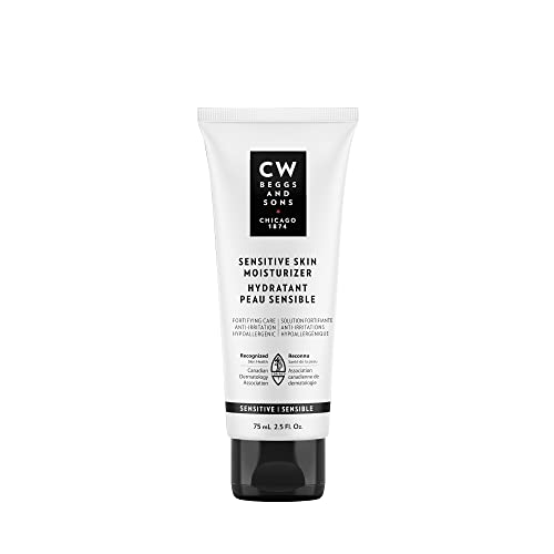 CW Beggs Sensitive Skin Moisturizer for Men, Sensitive Skin, Face Cream, Hypoallergenic, Fragrance-Free, Paraben-Free, Alcohol-Free, Mineral Oil-Free, Cruelty-Free