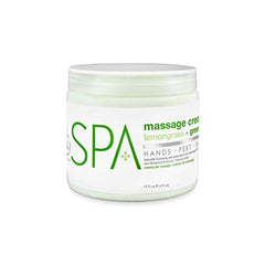 BCL Spa Lemongrass and Green Tea Massage Cream, 16 Ounce