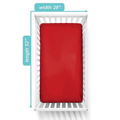 American Baby Company 100% Natural Cotton Percale Fitted Crib Sheet for Standard Crib and Toddler Mattresses, Red, Soft Breathable, for Boys and Girls