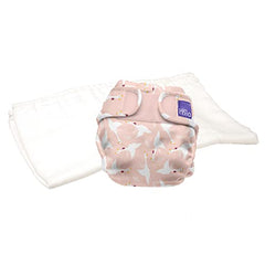 Bambino Mio, mioduo two-piece cloth diaper, feather flight, size 1 (<21 lbs)