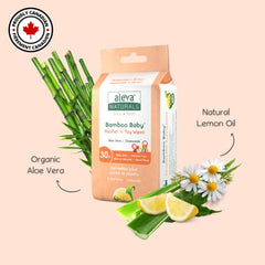 Aleva Naturals Bamboo Baby Pacifier and Toy Wipes - Natural and Organic Ingredients with Lemon Oil, Safely Cleans Bottles, Nipples, Cups, Extra Strong and Ultra Soft - Value Pack- 30ct x 3 (90 Wipes Total)
