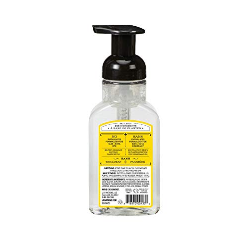 J.R. Watkins Lemon Foaming Hand Soap For Bathroom or Kitchen, Scented, USA Made And Cruelty Free