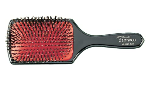 Dannyco Professional Large Rectangular Cushion Brush with Boar Bristles, 1 Count