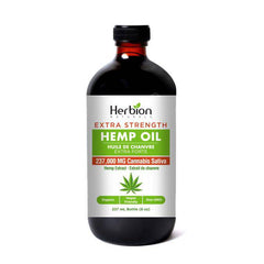 Herbion Natural Extra Strength Hemp Oil - For Calmness - Cognitive Function - And Improved Sleep - 237,000mg in 8oz Bottle - Made In Canada