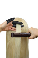 JATAI Heat Shield - Professional High Heat Resistant Finger Protection Guards for Curling and Flat Irons, Wands, Blow Dryers - 3pc (Thumb & 2 Fingers) (M/L - thumb wider than 3/4" (2cm), Black)