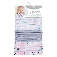 Trend Lab Owl & Flowers Jersey Bib Set, Infinity, (Pack of 3)