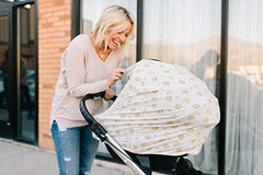 Copper Pearl Baby Car Seat Cover Canopy and Nursing Cover Multi-Use Stretchy 5 in 1 Gift Cookies & Milk "Chip", 4.8 Ounces