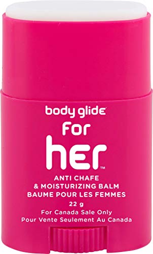 Body Glide For Her Moisturizing Anti Chafe Balm Stick (for Canadian Sale Only), 22g, Magenta (Packaging May Vary)