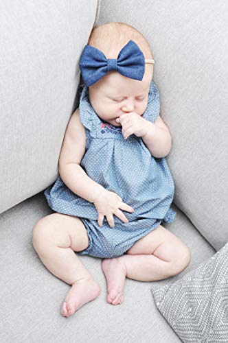 Baby Wisp Baby Headband Denim Bow