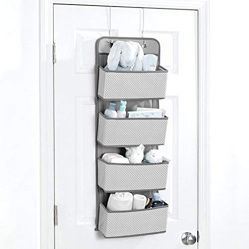 Delta Children 4 Pocket Over The Door Hanging Organizer, 2 Pack, Cool Grey