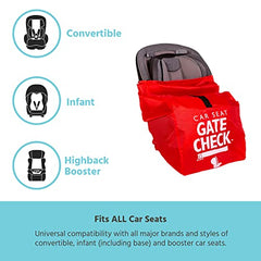 J. L. Childress Gate Check Air Travel Bag for Car Seats, Red