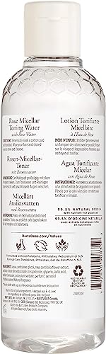 Burt's Bees Rose Micellar Toning Water, 3 in 1 Face Cleanser, Makeup Remover and Toner for all skin types , Alcohol Free, Dermatologist Tested, 1 Count
