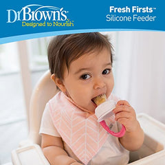 Dr. Brown's Fresh First Silicone Feeder, Pink & Grey, 2 Pack
