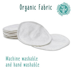 Baby Works Reusable Nursing Pads - Soft, Contoured Nursing Pads Made From Rayon - Comes with Wet Bag & Laundry Bag - Machine Washable - Pack of 8