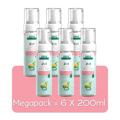 Aleva Naturals Hypoallergenic 2 in 1 Shampoo and Body Wash - Tea Tree Oil Formula, For Sensitive Skin, Perfect for Newborn Babies and Toddlers - Mega Pack- 6 x 200ml= 1.2L Clear