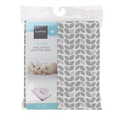 Kushies Baby Fitted Crib Sheet, Grey Petal