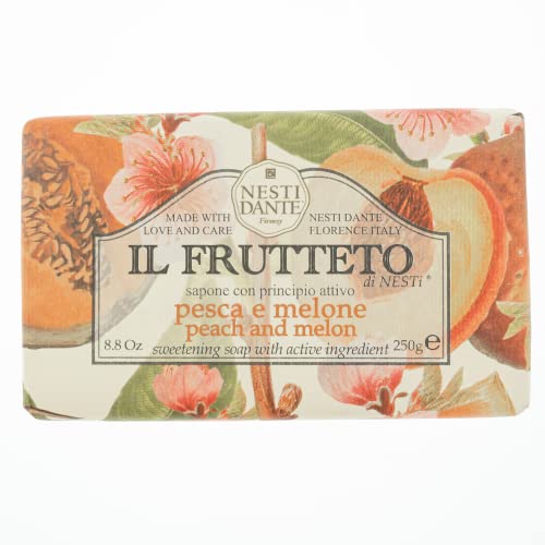 Nesti Dante Il Frutteto Italian Nourishing and Energizing Bar Soap, Peach and Melon, 250 Grams