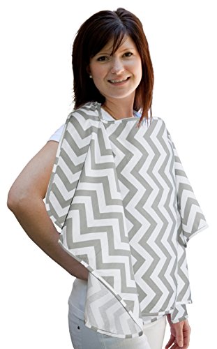 Jolly Jumper Nursing Poncho - Grey/White Chevron
