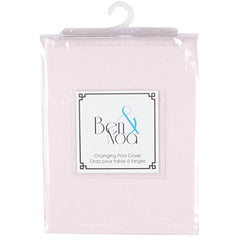Ben & Noa Flannel Fitted Change Pad Sheet with Slits for Safety Straps, Pink Solid