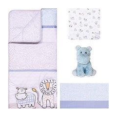Safari Yearbook 4 Piece Crib Bedding Set by Sammy & Lou, Blue, 55348