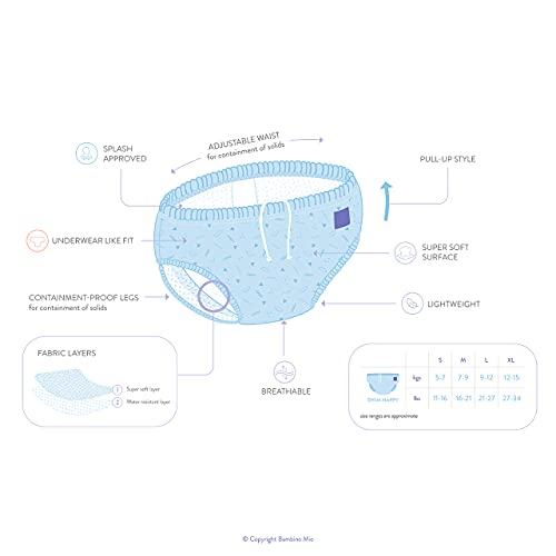 Bambino Mio, reusable swim diaper, tropical, small (<6 months), 3 pack