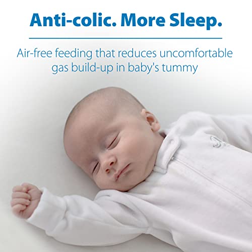 Dr. Brown’s Natural Flow Anti-Colic Options+ Wide-Neck Baby Bottles 5 oz/150 mL, with Level 1 Slow Flow Nipple, 4 Pack, 0m+