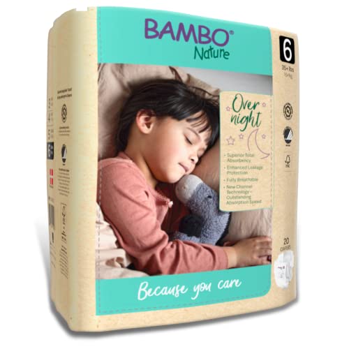 Bambo Nature Overnight Baby Diapers (Sizes 3 TO 6), Size 6, 20 Count