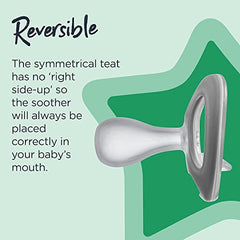 Tommee Tippee  Advanced Sensitive Skin Soother, Unique Shield for Less Skin Contact, Symmetrical Orthodontic Design, 0-6m, 4 Count