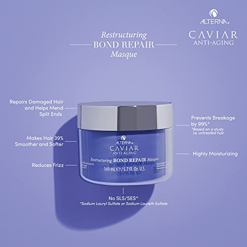 Alterna Caviar Anti-Aging Restructuring Bond Repair Masque, 5.7 Ounce | Strengthens & Protects Damaged Hair