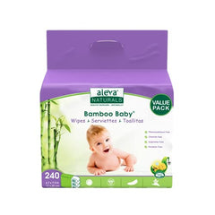 Aleva Naturals Bamboo Baby Wipes 960 Count (Pack of 240 x 4)