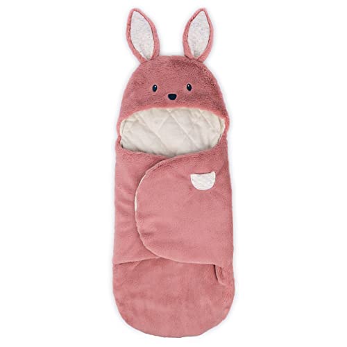 Baby GUND Oh So Snuggly Bunny Blanket Wrap, Plush Hooded Baby Blanket Wrap for Newborns, Pink/Cream, 26”