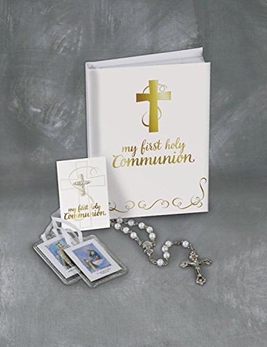 Creative Brands Faithworks-Abundant Grace First Communion Gift Set, 5-Piece, Girl, White,Gold