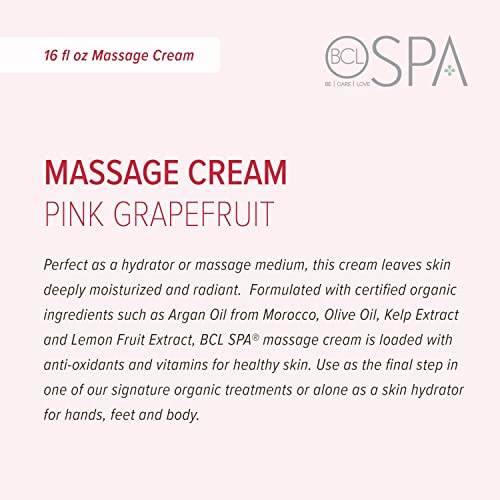 BCL SPA Massage Cream, Energizing Pink Grapefruit, 16oz