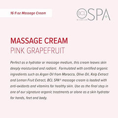 BCL SPA Massage Cream, Energizing Pink Grapefruit, 16oz
