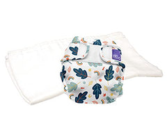 Bambino Mio, mioduo two-piece cloth diaper, little leaves, size 1 (<21lbs)