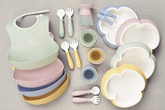 BABYBJORN Baby 2 Piece Plate, Spoon and Fork, Powder Blue