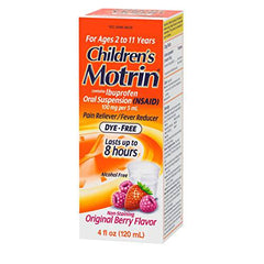 Children's Motrin Oral Suspension Medicine for Kids, 100mg Ibuprofen, Berry Flavored, 4 fl. oz