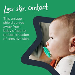 Tommee Tippee  Advanced Sensitive Skin Soother, Unique Shield for Less Skin Contact, Symmetrical Orthodontic Design, 0-6m, 4 Count