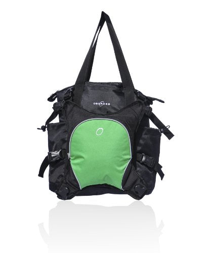 Obersee Innsbruck Diaper Bag Tote with Detachable Cooler, Black/Green