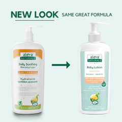 Aleva Naturals Baby Lotion Face + Body Moisturizer - For Sensitive Dry Skin, Face and Body Lotion, Made with Natural and Organic Ingredients, for Babies and Toddlers, Mega Pack- 6x240ml = 1.440L, White