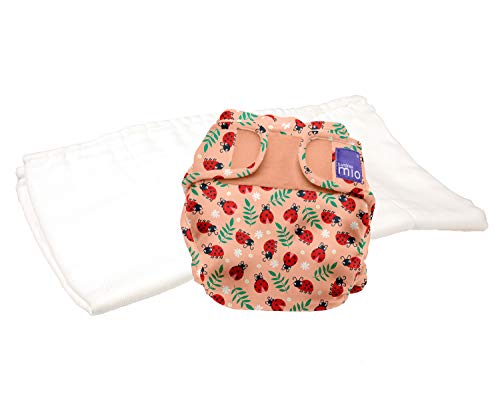 Bambino Mio, mioduo Two-Piece Cloth Diaper, Loveable Ladybug, Size 1 (<9kgs)