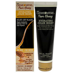 Creme of Nature Pure Honey Hydrating Color Boost Semi-Permanent Hair Color - Silky Jet Black Hair Color Unisex 3 oz