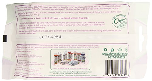 Aleva Naturals Bamboo Baby Travel Wipes, 30 Count (Pack of 6)